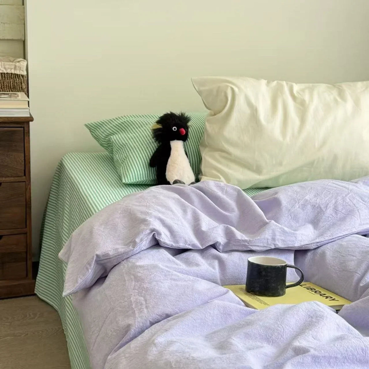 Bedding Set Washed Linen Temperature-Regulating