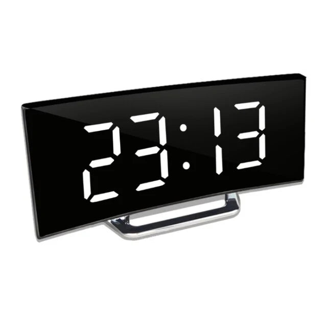 Bedside Alarm Clock Curved LED Auto-Dimming