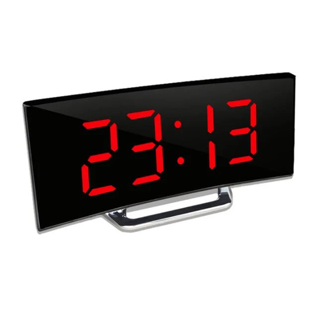 Bedside Alarm Clock Curved LED Auto-Dimming