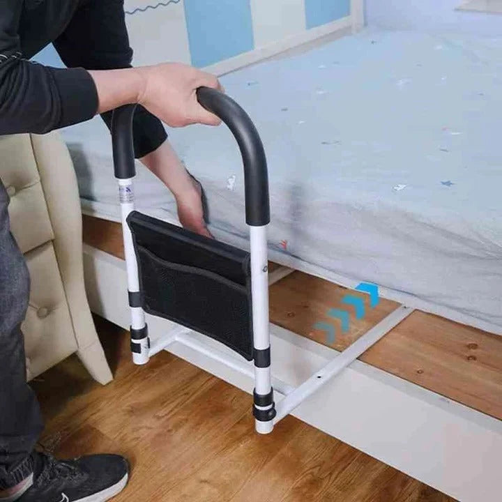 Bedside Assist Rail Reinforced Steel Padded Grip Tool-Free Installation