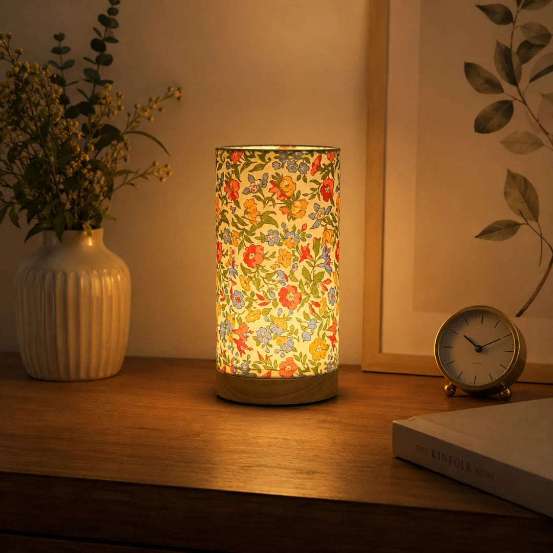 Bedside Lamp USB Powered Space Saving Unstained Timber