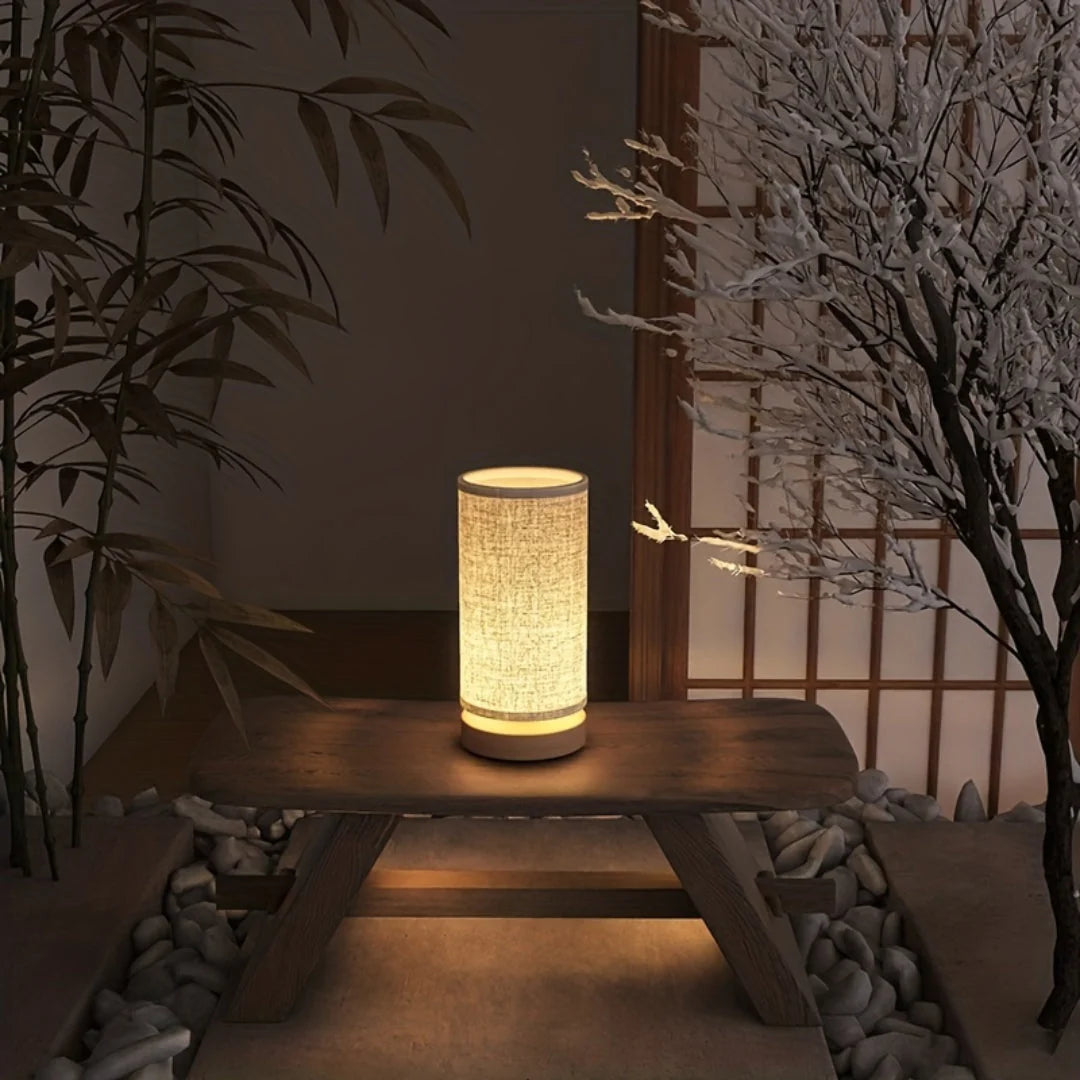 Bedside Lamp USB Powered Space Saving Unstained Timber