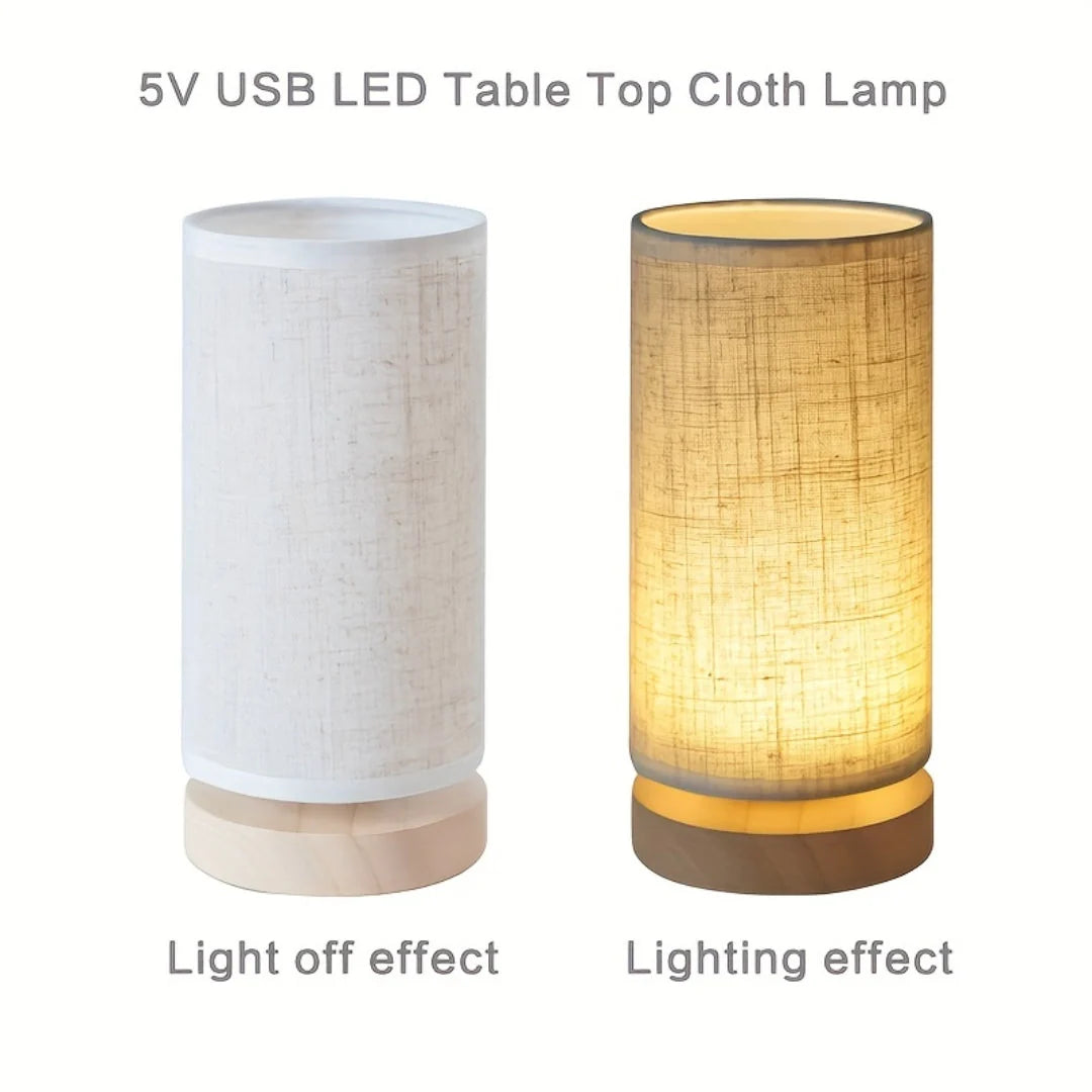 Bedside Lamp USB Powered Space Saving Unstained Timber