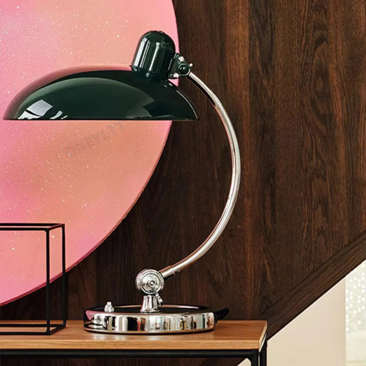 Bedside Table Lamp Single-Curve Arc Weighted Base