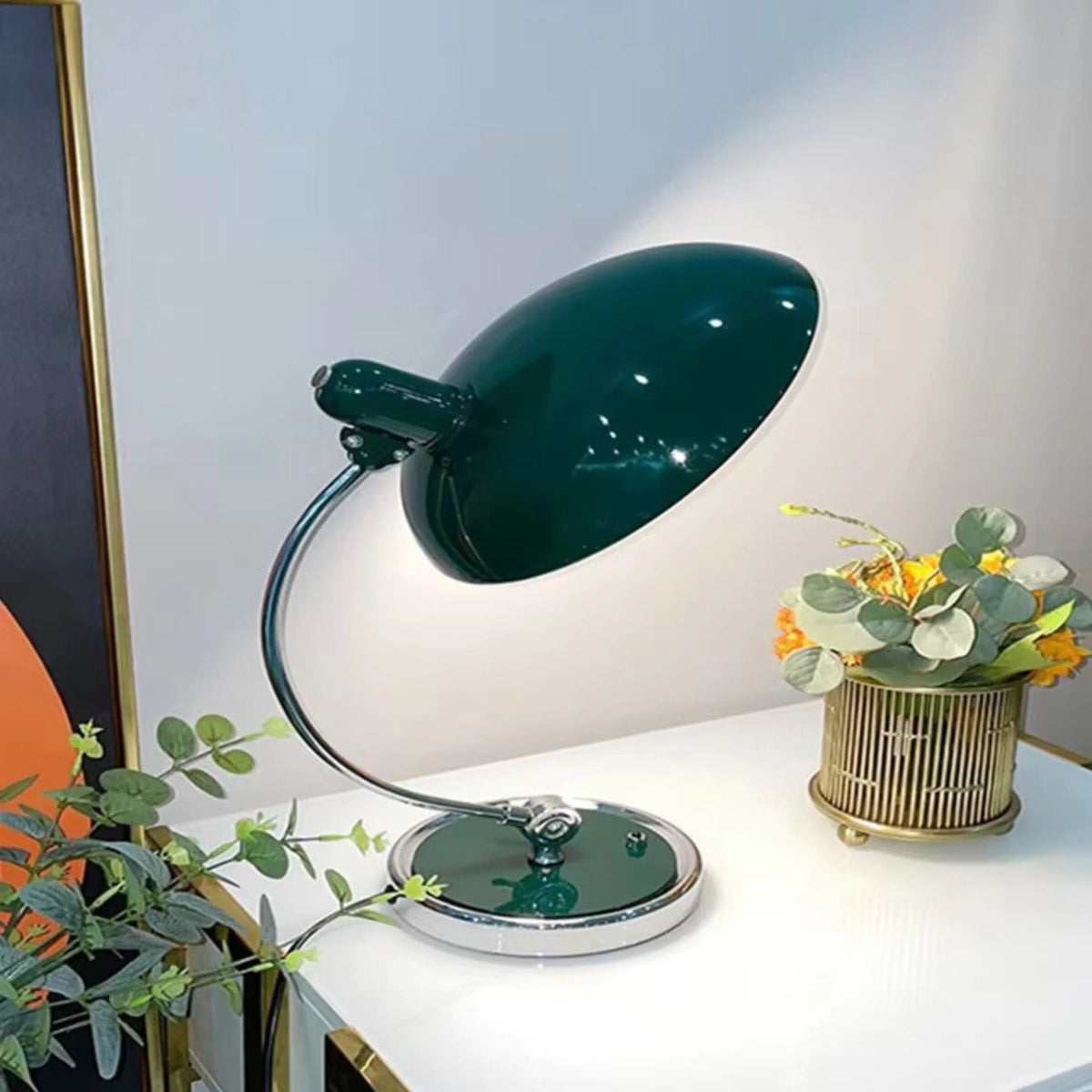 Bedside Table Lamp Single-Curve Arc Weighted Base