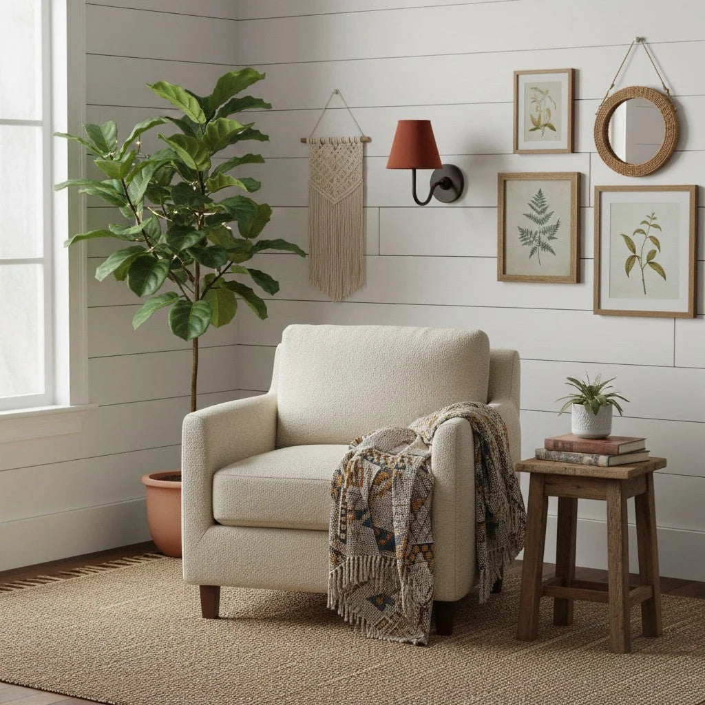 Bedside Wall Light Dimmable Fabric Shade