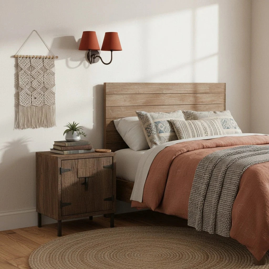 Bedside Wall Light Dimmable Fabric Shade