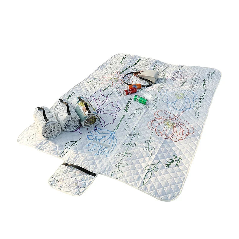 Bedspread Diamond Quilted Floral Appliqué Machine Washable