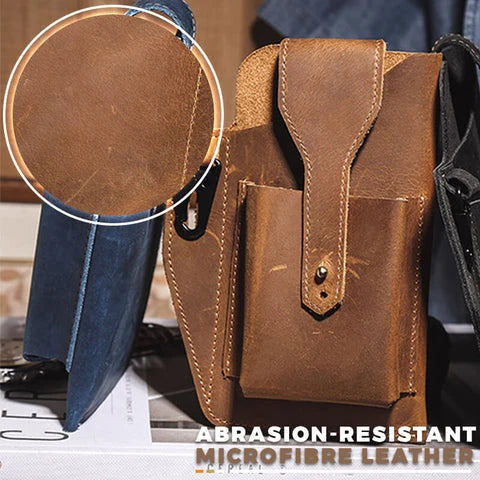 Belt Pouch Microfiber PU Leather Multiple Pockets