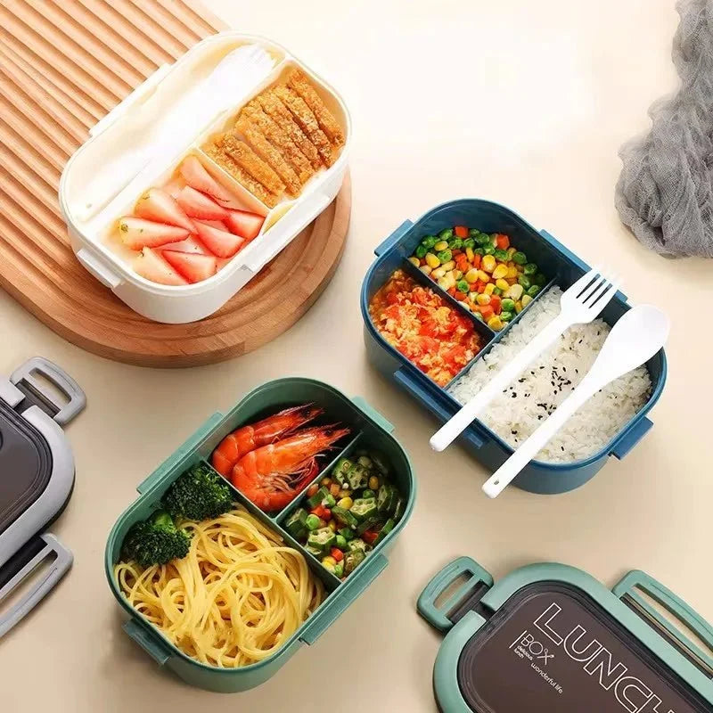 Bento Lunch Box Two-Tier With Fork & Spoon