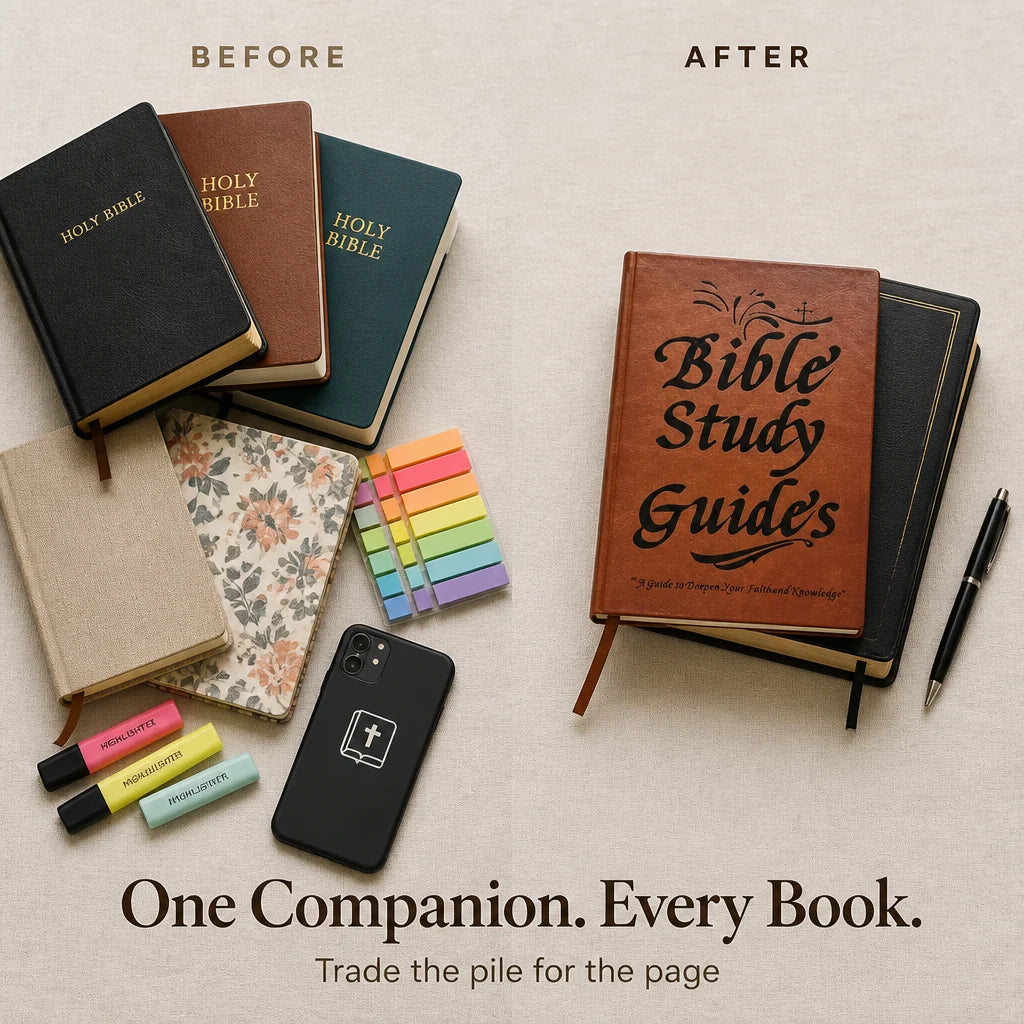 Bible Study Guide Illustrated 66 Books Faux Leather Hardcover