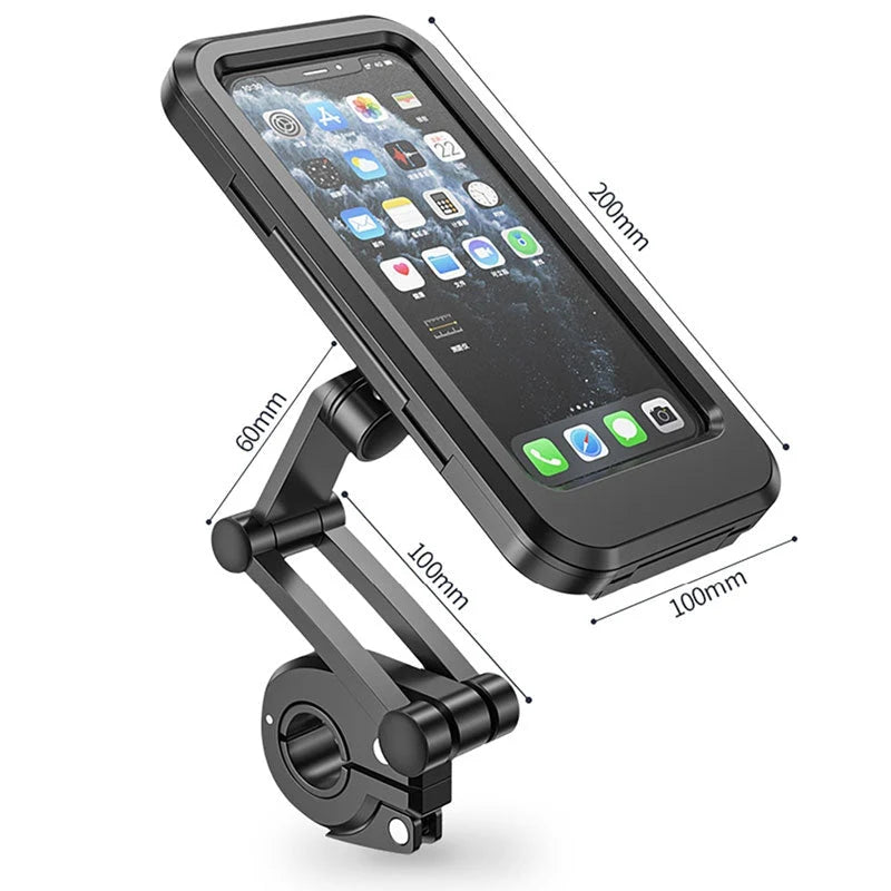 Bicycle Phone Holder Waterproof Clear Touchscreen Window Fits 5.5–6.8 Inch Smartphones