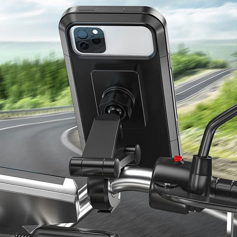 Bicycle Phone Holder Waterproof Clear Touchscreen Window Fits 5.5–6.8 Inch Smartphones