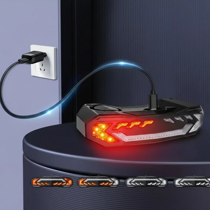 Bicycle Taillight Integrated Theft Alarm USB Rechargeable IP65 Waterproof