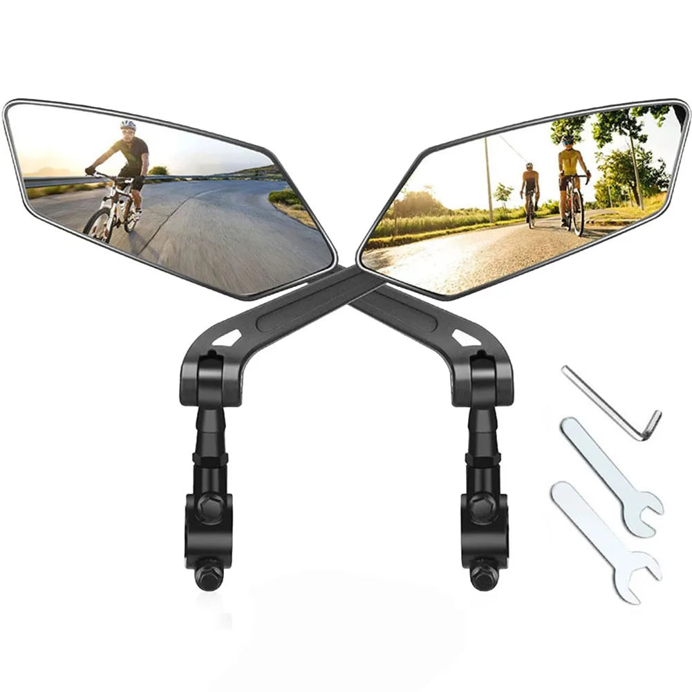 Bike Handlebar Mirrors 360° Adjustable Foldable Set of 2