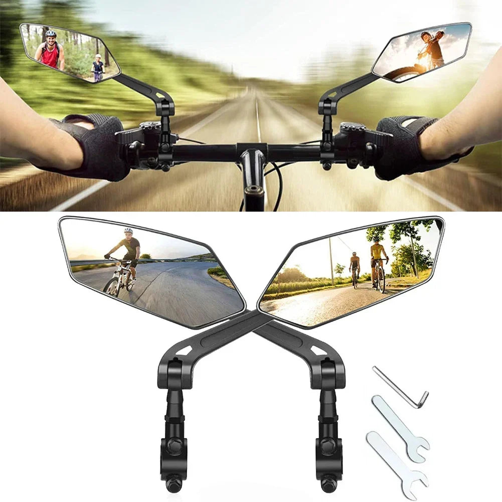 Bike Handlebar Mirrors 360° Adjustable Foldable Set of 2