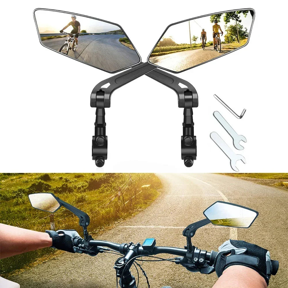 Bike Handlebar Mirrors 360° Adjustable Foldable Set of 2