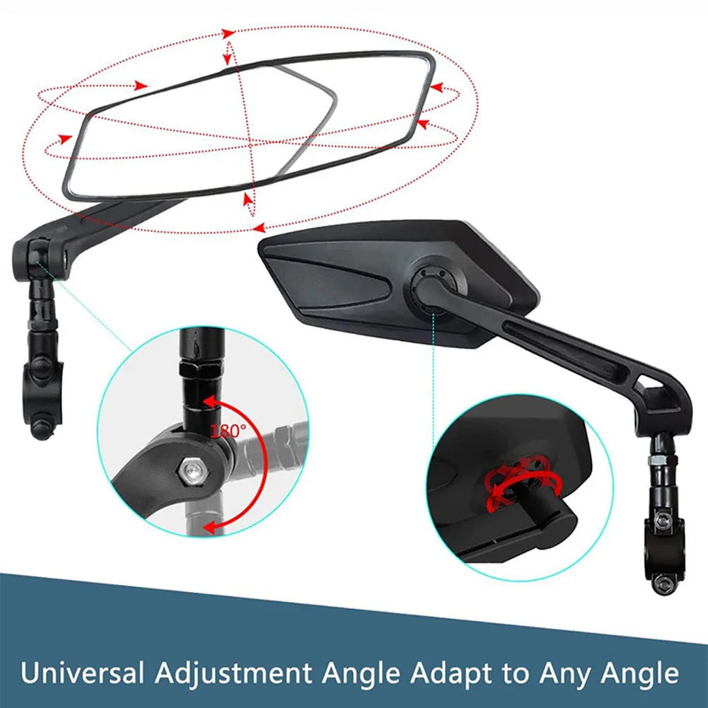 Bike Handlebar Mirrors 360° Adjustable Foldable Set of 2