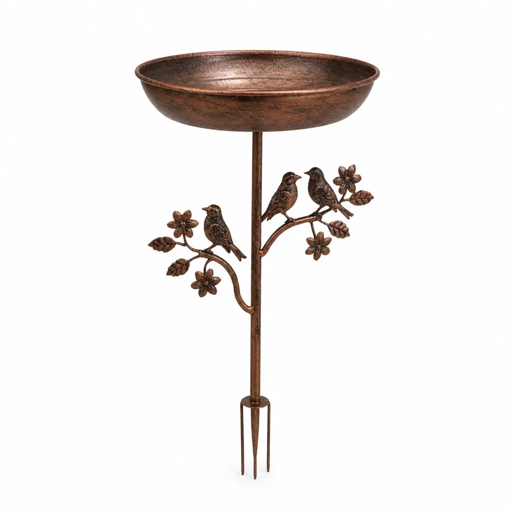 Bird Bath Decorative Metal Basin Ground Spike