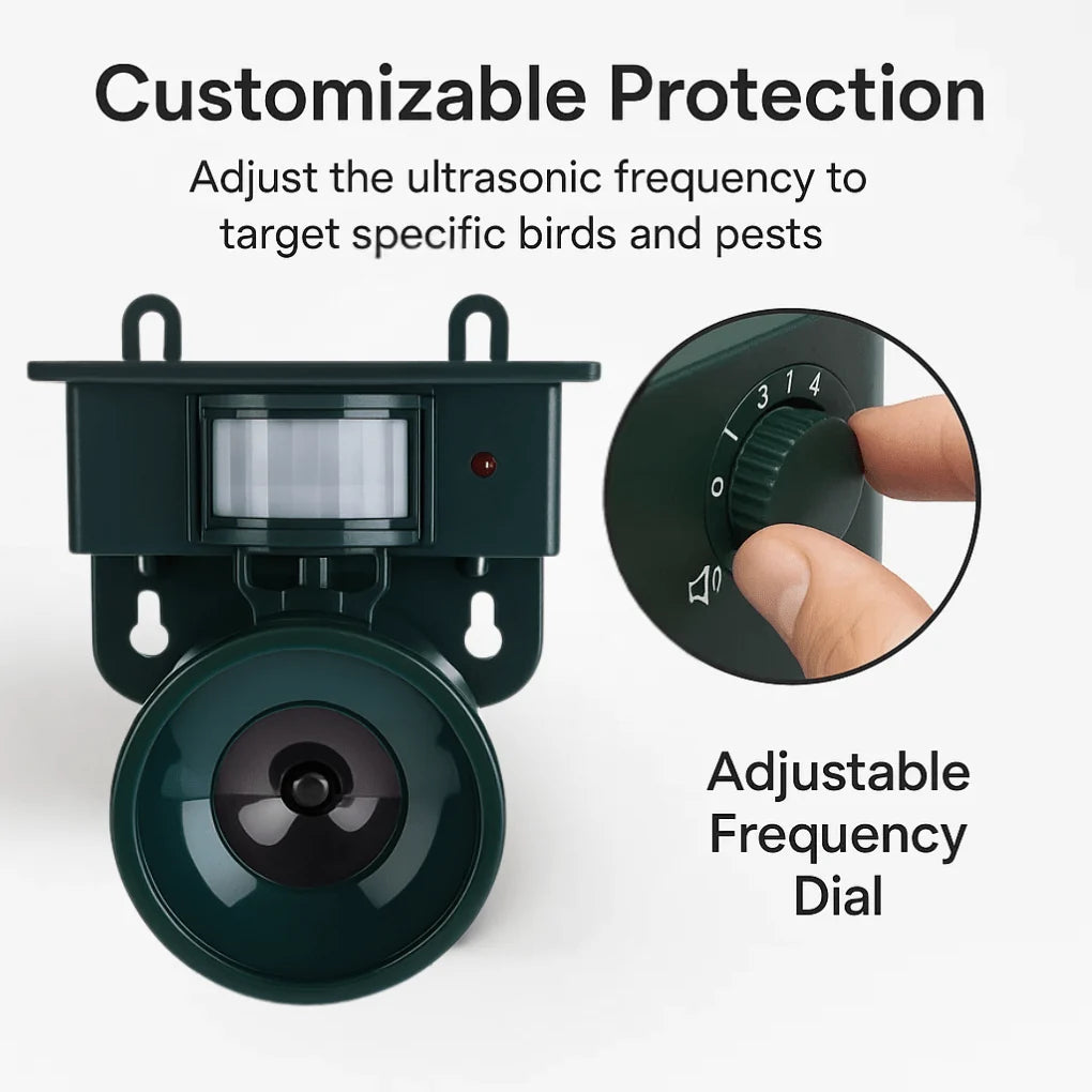 Bird Deterrent Motion-Activated Sound Solar-Powered Weather-Resistant