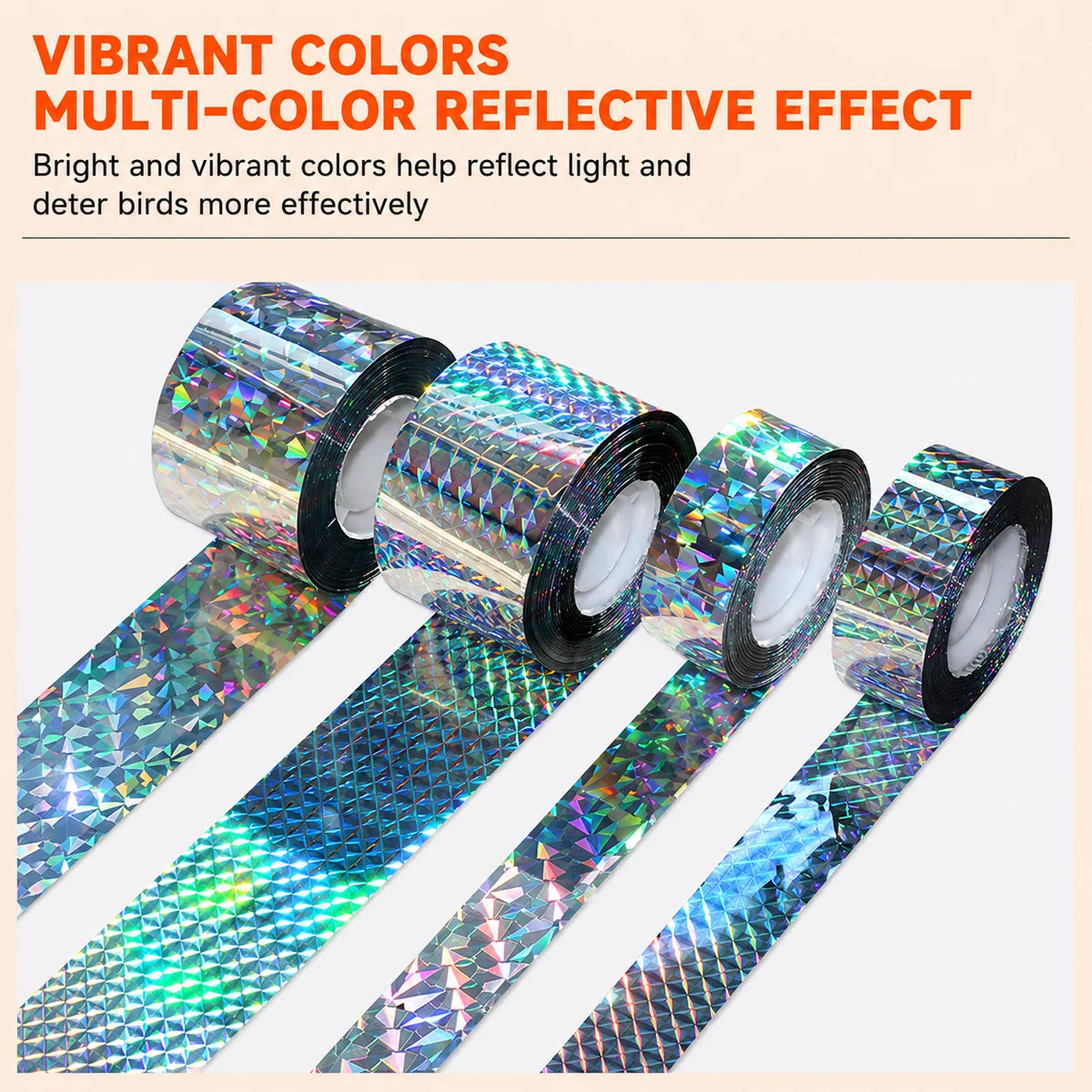 Bird Deterrent Tape Holographic Reflective 2 Rolls