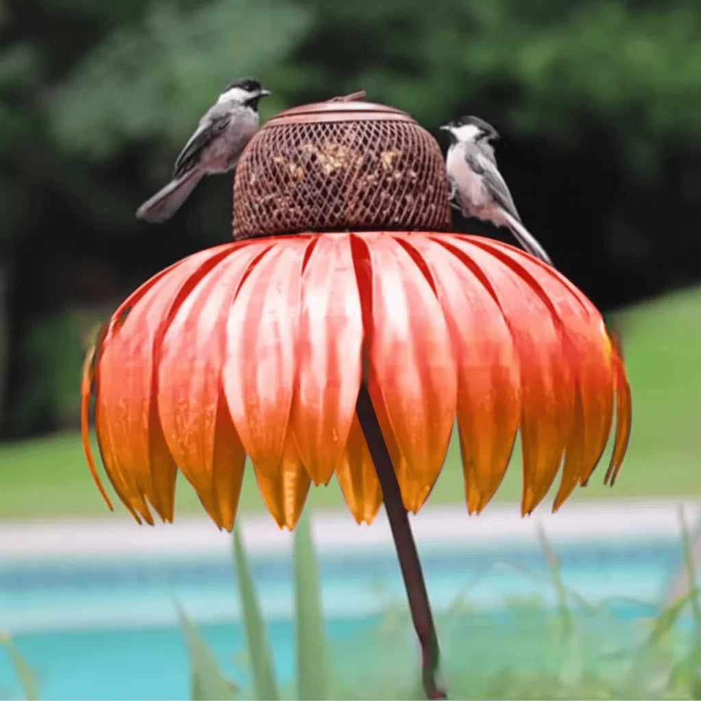 Bird Feeder Sunflower Metal Powder-Coated Rust-Resistant