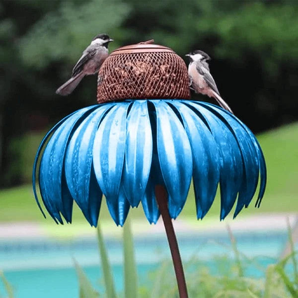 Bird Feeder Weather-Resistant Metal With Hinged Lid