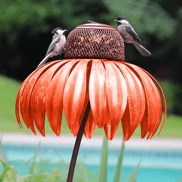 Bird Feeder Weather-Resistant Metal With Hinged Lid