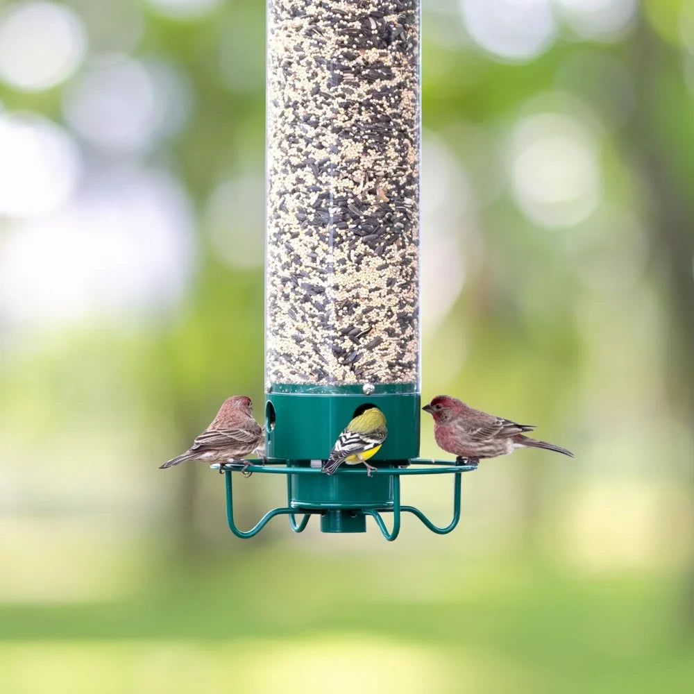 Bird Feeder Weight-Activated Chew-Resistant Metal Tube