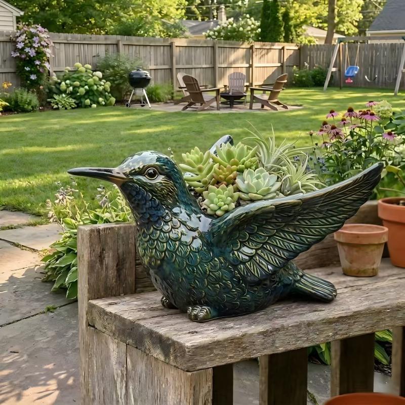 Bird Planter Ceramic Indoor & Outdoor Use
