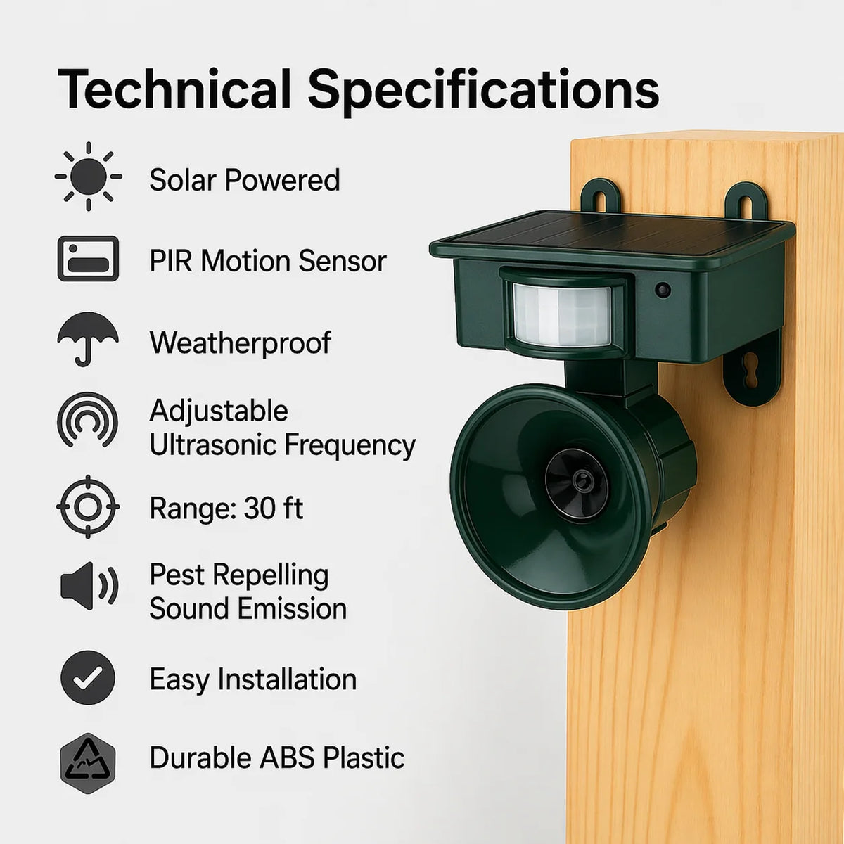 Bird Repeller Solar-Powered Motion-Activated Weather-Resistant