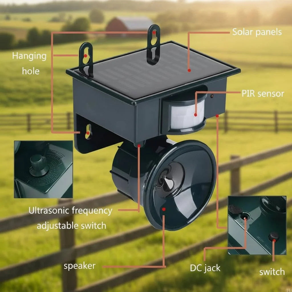 Bird Repeller Ultrasonic Weather-Resistant Design