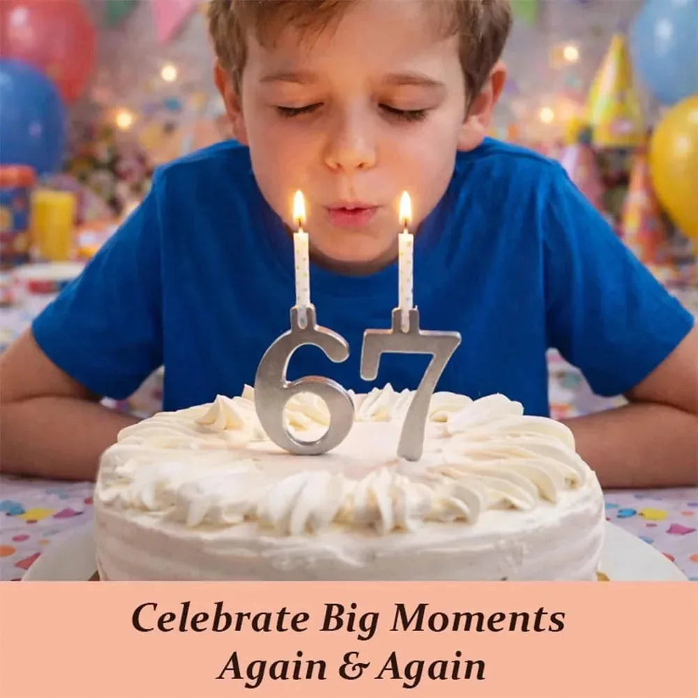 Birthday Candle Holder Set Reusable Aluminum Numbers 1–10