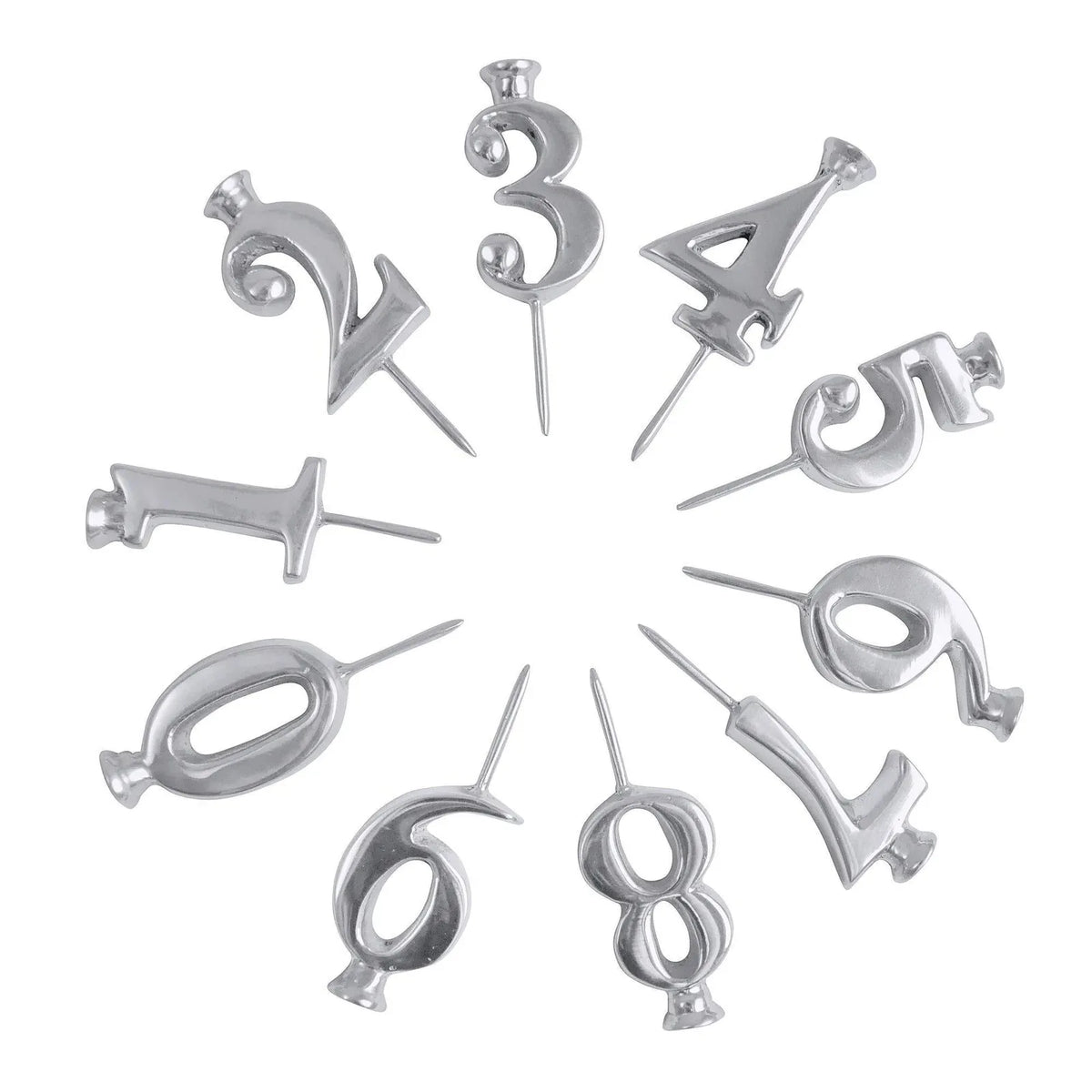 Birthday Candle Holder Set Reusable Aluminum Numbers 1–10