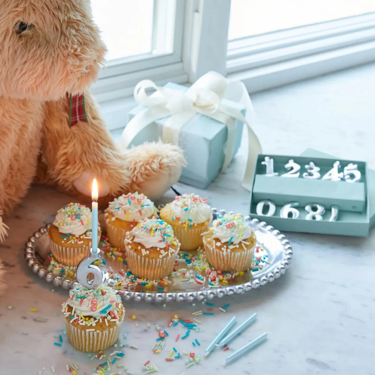 Birthday Candle Holder Set Reusable Aluminum Numbers 1–10