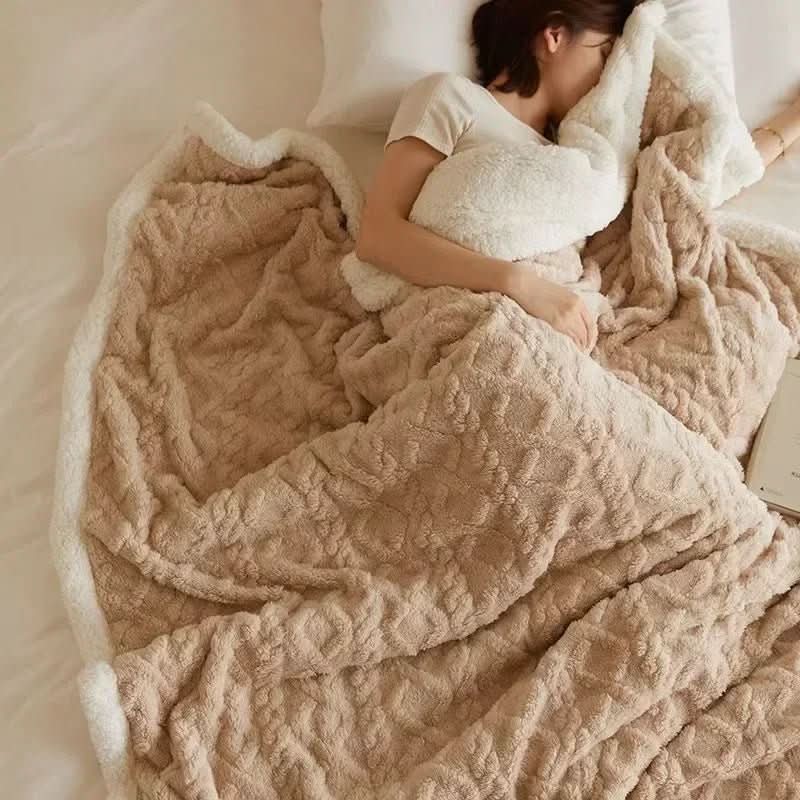 Blanket Lambswool & Microfiber Flannel Double-Sided Machine Washable