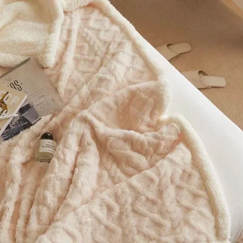 Blanket Lambswool & Microfiber Flannel Double-Sided Machine Washable