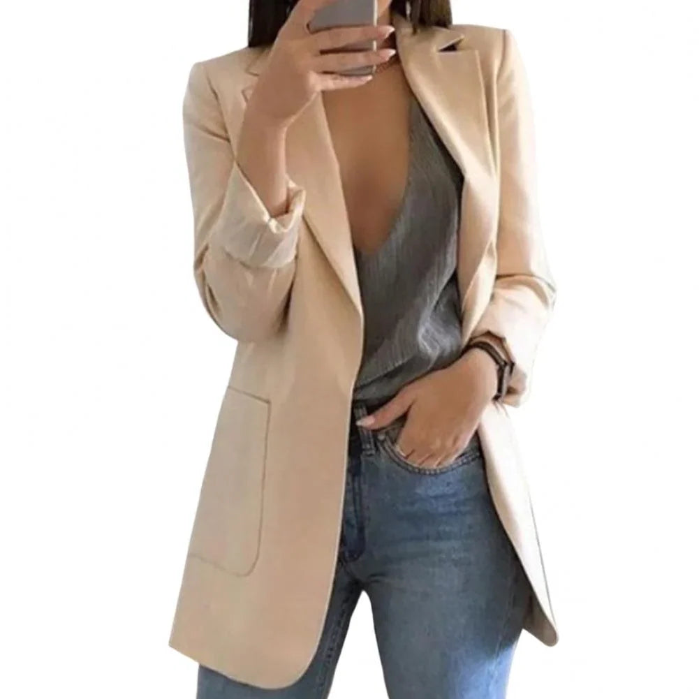 Blazer Wool Wrinkle-Resistant Open Front