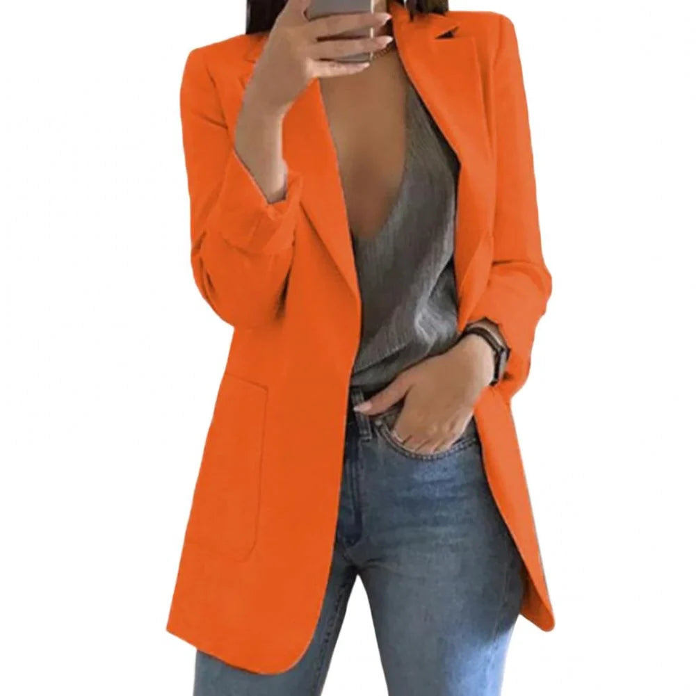 Blazer Wool Wrinkle-Resistant Open Front