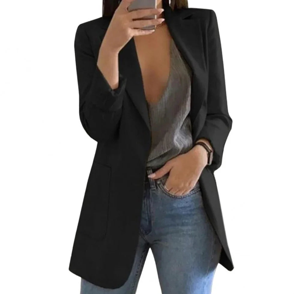 Blazer Wool Wrinkle-Resistant Open Front