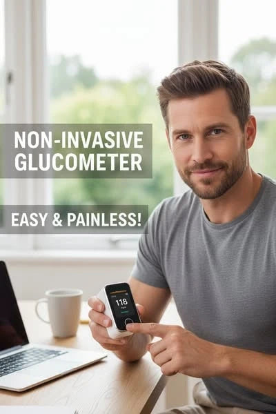 Blood Glucose Monitor Non-Invasive Digital Display 5-Second Readout