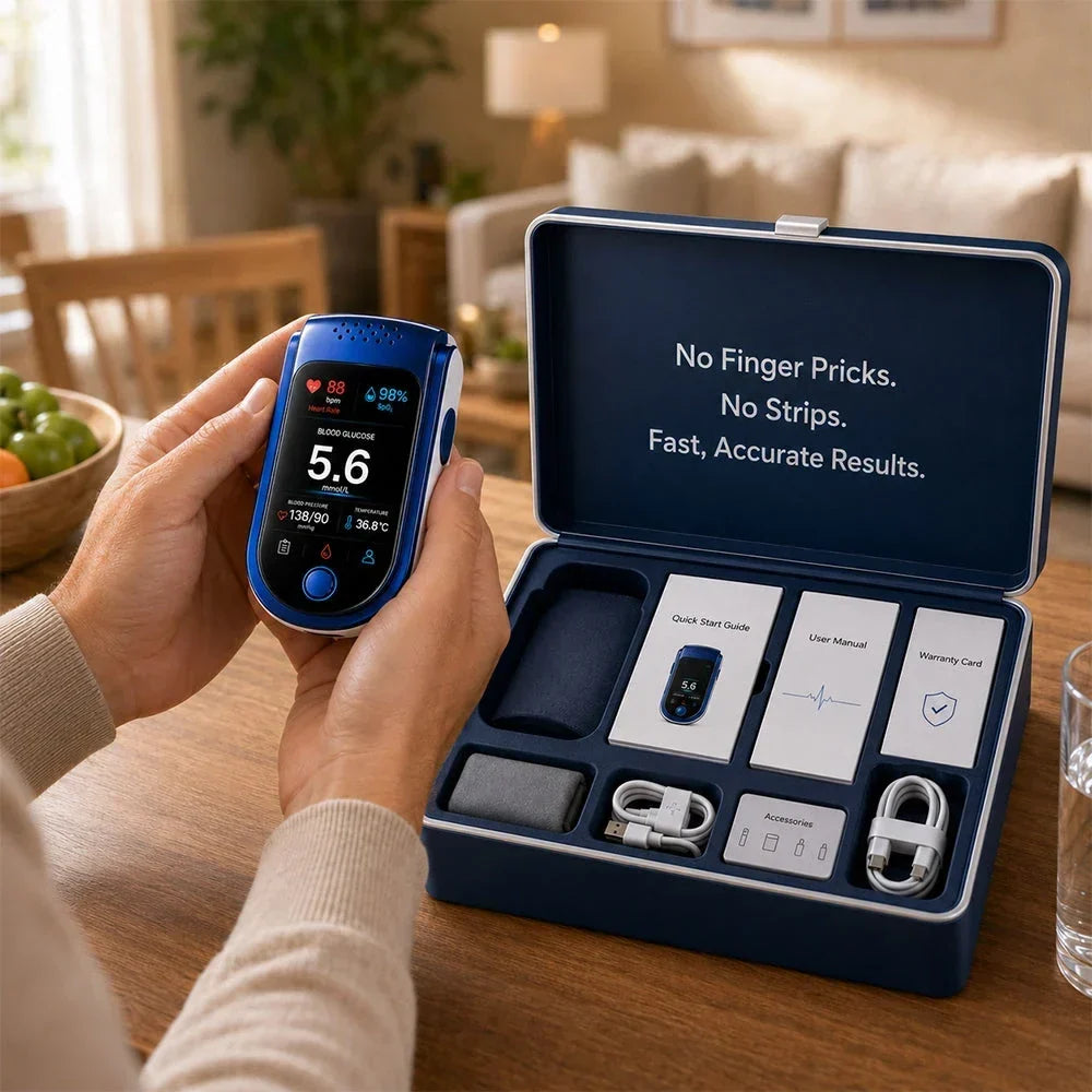 Blood Glucose Monitor Non-Invasive Needle-Free Daily Tracking