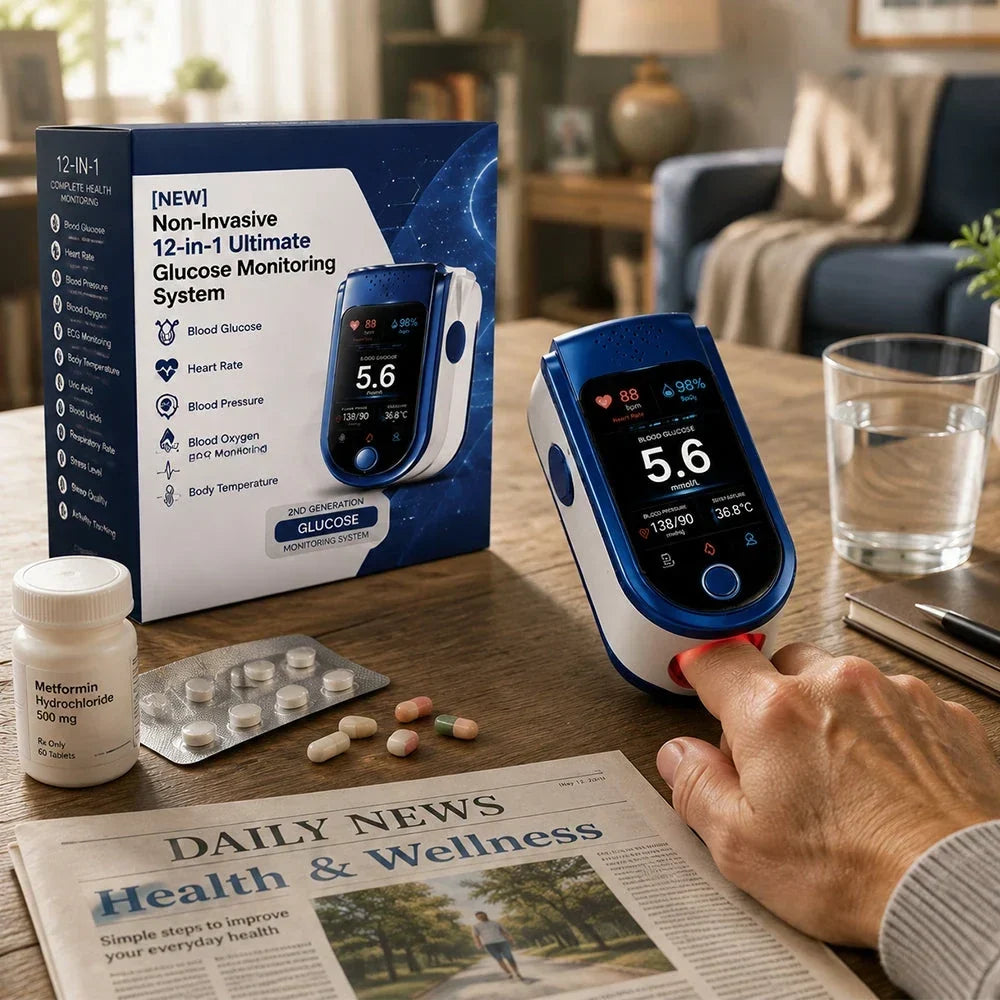 Blood Glucose Monitor Non-Invasive Needle-Free Daily Tracking