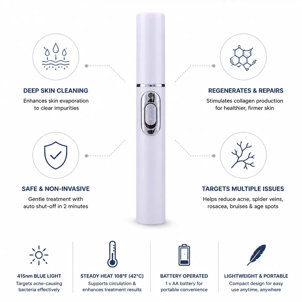 Blue Light Therapy Pen Portable 415nm Acne Treatment