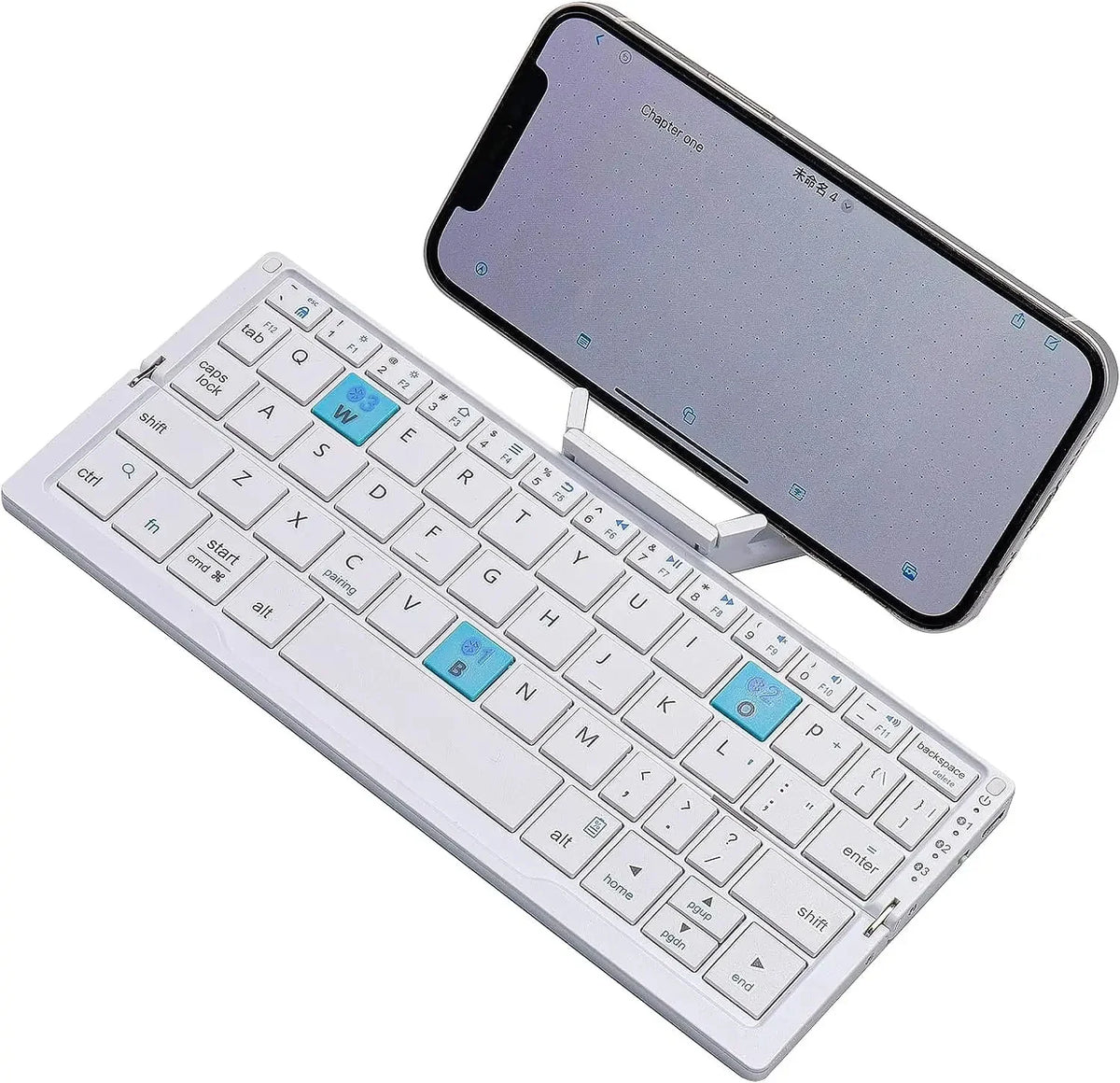 Bluetooth Keyboard Foldable Magnetic Stand Rechargeable Battery