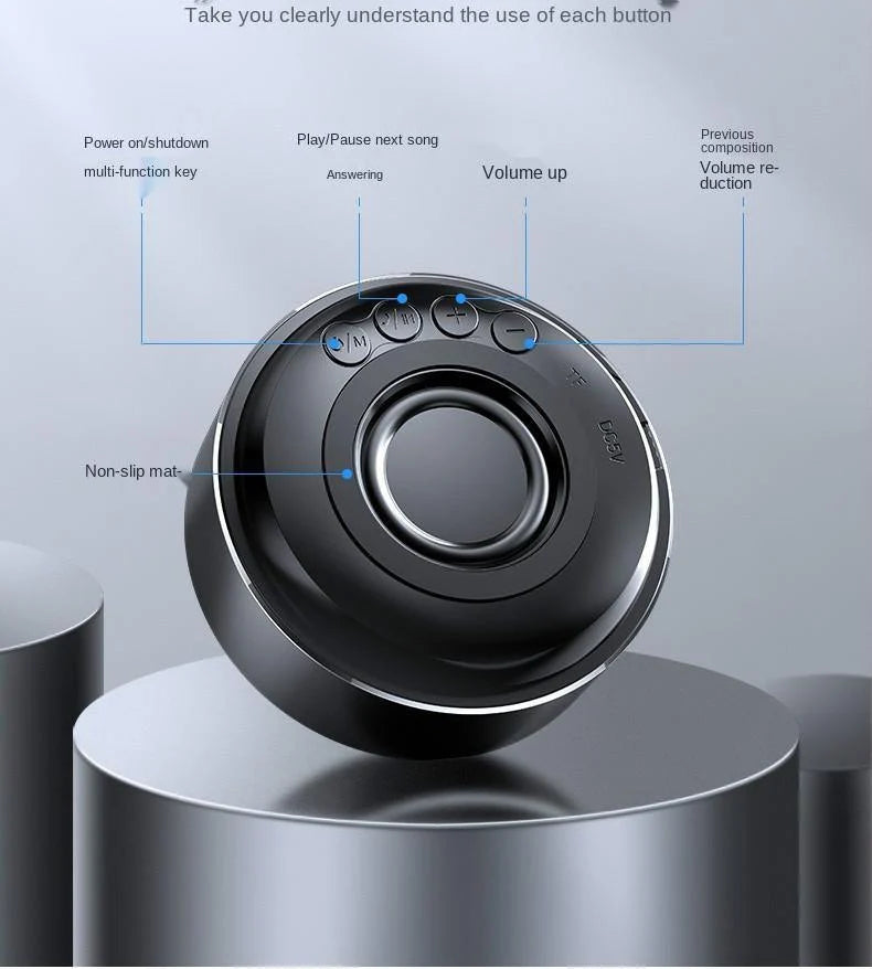 Bluetooth Speaker Compact Metal TF Card & AUX Playback