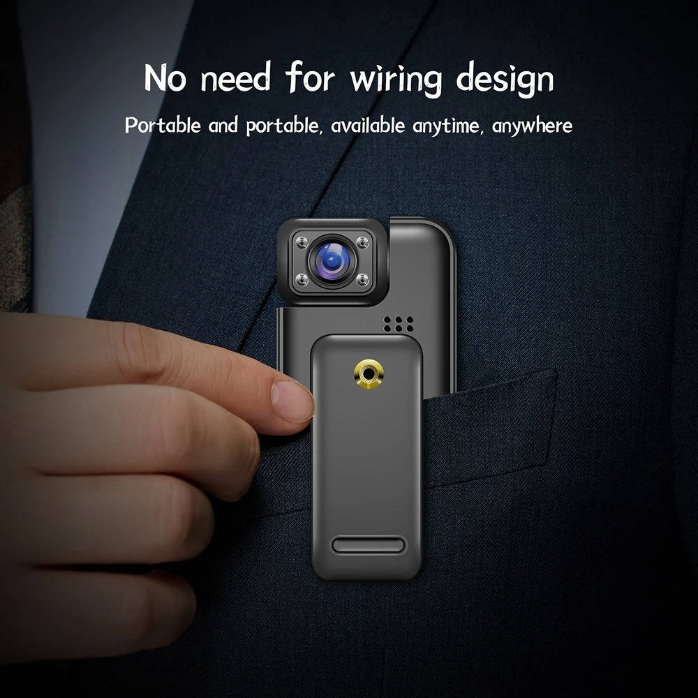 Body Camera 4K 180° Rotating Lens Infrared Night Vision