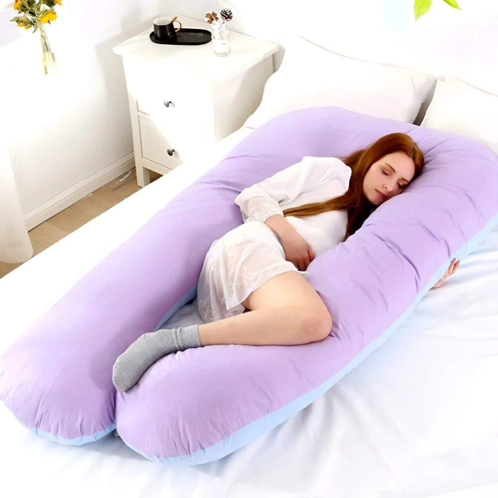 Body Pillow Full-Length Side Sleeper Support & Washable Cover