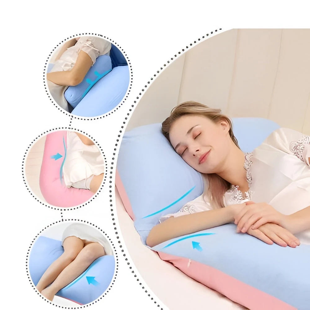 Body Pillow Full-Length Side Sleeper Support & Washable Cover