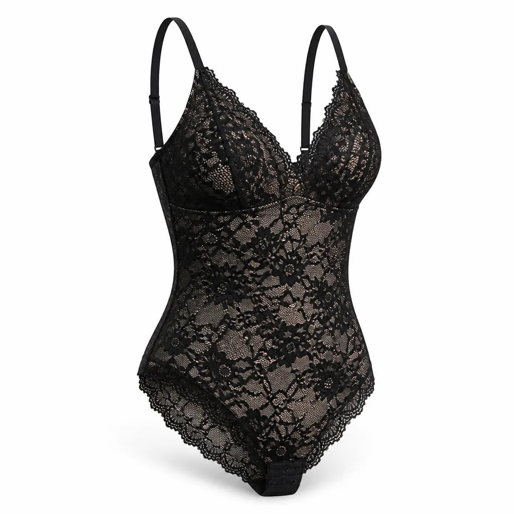 Bodysuit Lace V-Neck Tummy Control